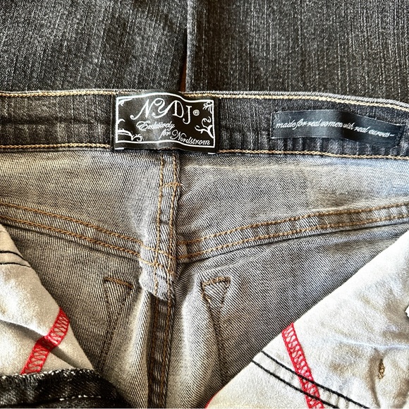 NYDJ by Nordstrom Black Jeans Mid Rise Brass Pocket Detail Straight Size 8 - Picture 5 of 5